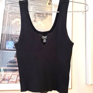 NEW - Ribbed Sweater Stretch Tank - Black - Fits Small/Medium